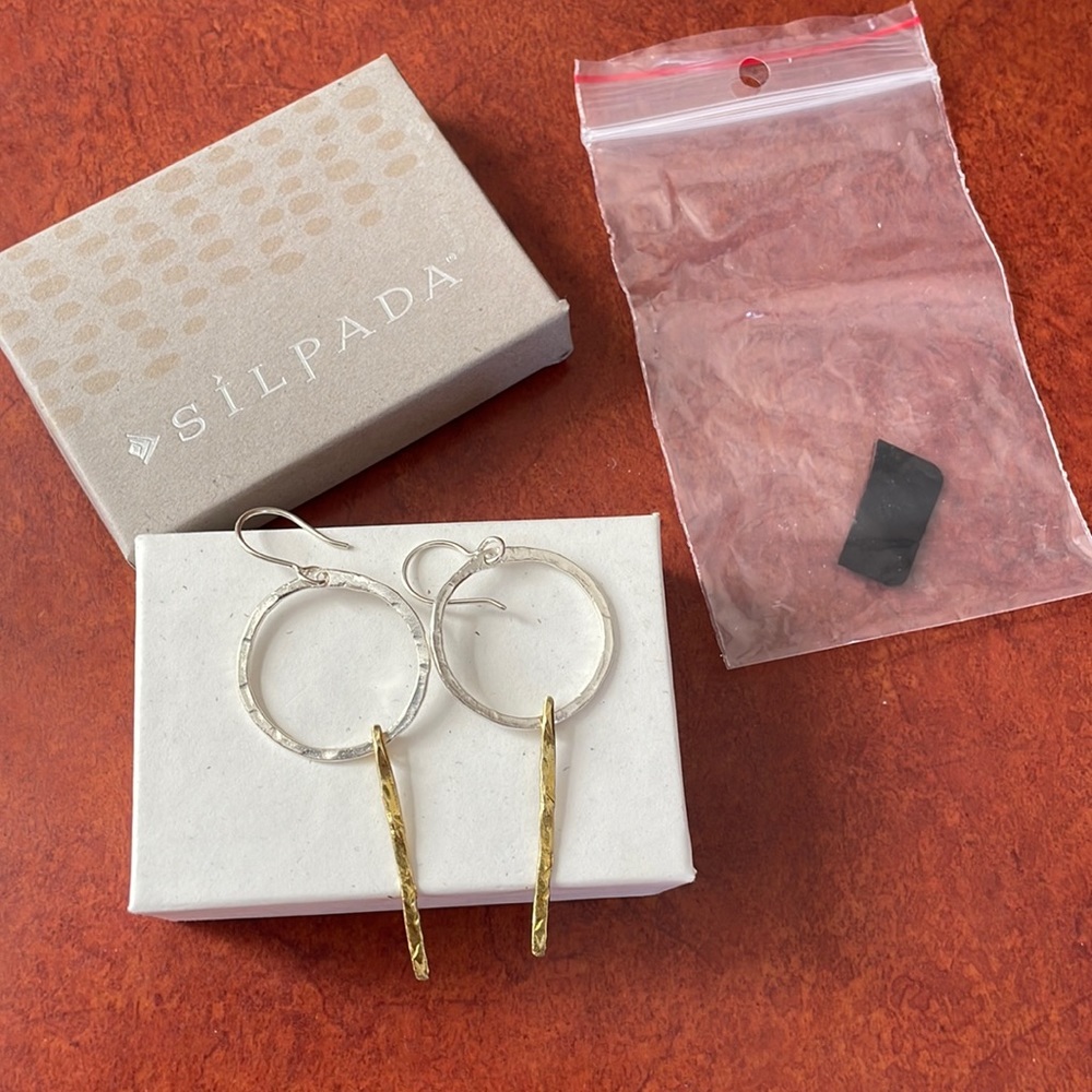 Silpada Two-tone Earrings, New in Box